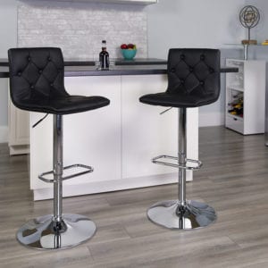 Buy Contemporary Style Stool Tufted Black Vinyl Barstool in  Orlando at Capital Office Furniture