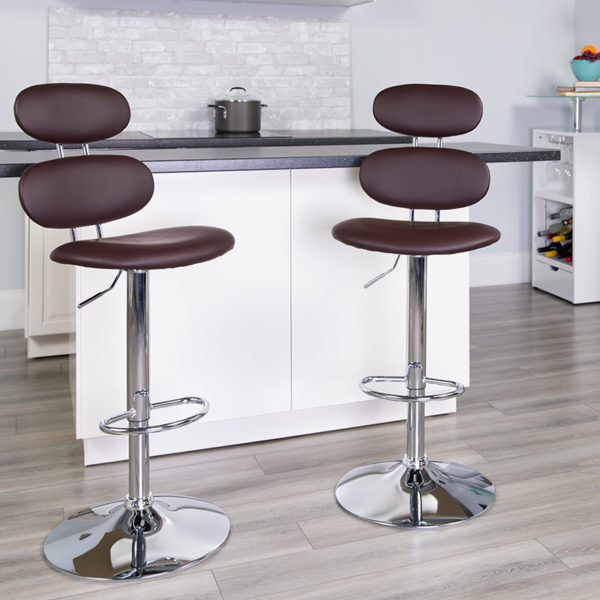 Buy Retro-Contemporary Style Stool Brown Vinyl Barstool near  Winter Springs at Capital Office Furniture