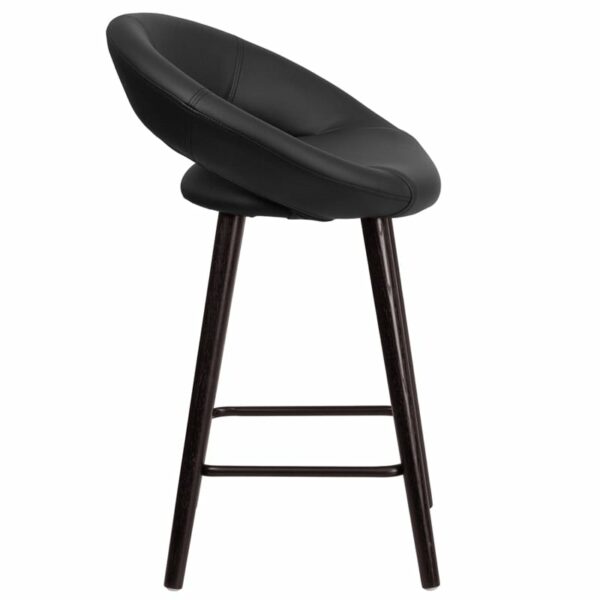 Nice Kelsey Series 24in High Contemporary Wood Counter Height Stool in Vinyl Black Vinyl Upholstery kitchen and dining room furniture in  Orlando at Capital Office Furniture