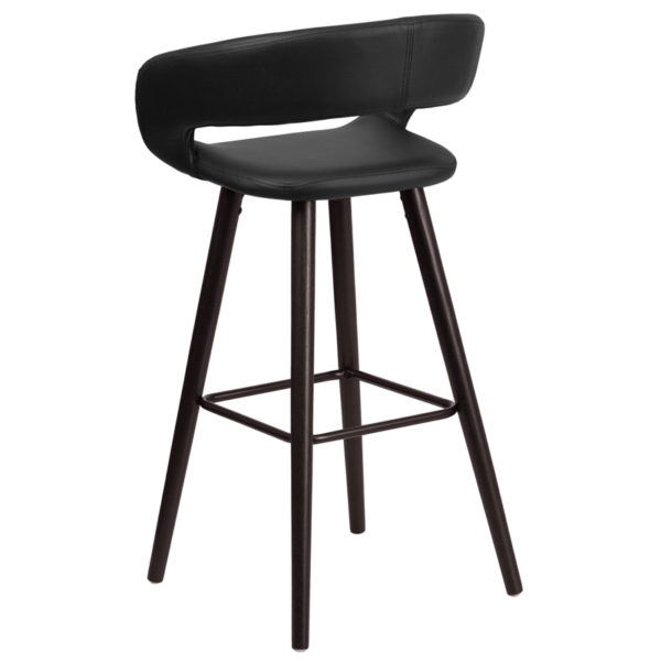 Shop for 29"H Black Vinyl Barstoolw/ Rounded Low Back Design near  Saint Cloud at Capital Office Furniture