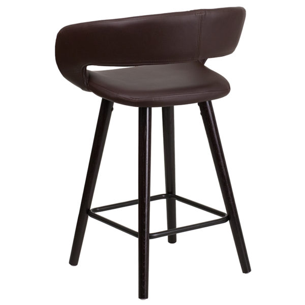 Shop for 24"H Brown Vinyl Counter Stoolw/ Rounded Low Back Design near  Clermont at Capital Office Furniture