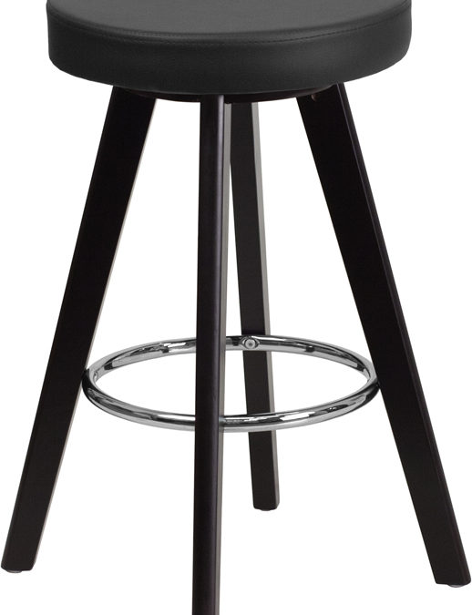 Trenton Series 24in High Contemporary Wood Counter Height Stool w/ Vinyl Seat – Orlando