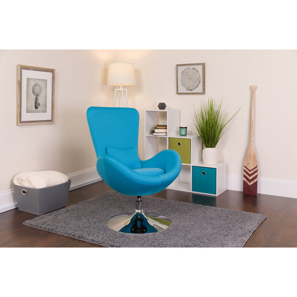 Buy Lounge Chair Aqua Fabric Egg Series Chair near  Leesburg at Capital Office Furniture