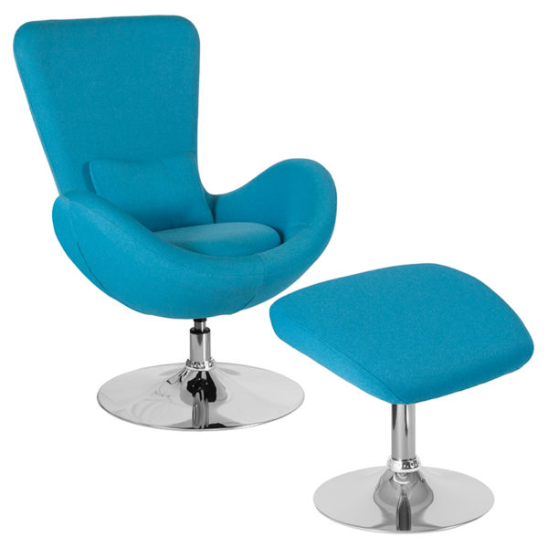 Buy Chair and Ottoman Set Aqua Fabric Reception Chair near  Leesburg at Capital Office Furniture