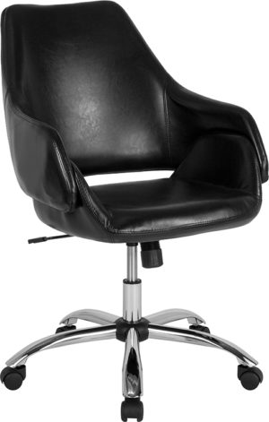 Buy Contemporary Office Chair Black Leather Mid-Back Chair near  Kissimmee at Capital Office Furniture