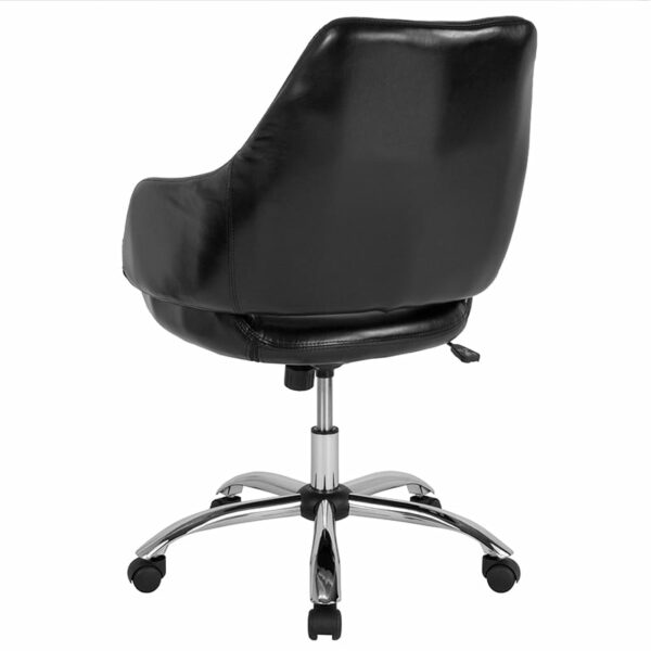 Shop for Black Leather Mid-Back Chairw/ Mid-Back Design near  Ocoee at Capital Office Furniture