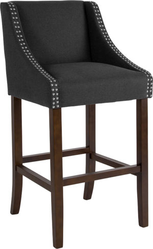 Buy Transitional Style Stool 30" Charcoal Fabric/Wood Stool near  Leesburg at Capital Office Furniture