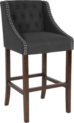 Buy Transitional Style Bar Stool 30" Charcoal Fabric/Wood Stool near  Winter Springs at Capital Office Furniture