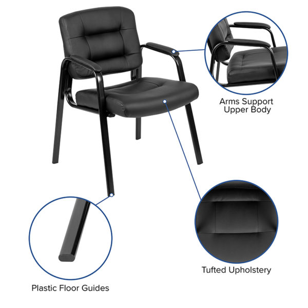 Nice Flash Fundamentals LeatherSoft Executive Reception Chair w/ Metal Frame
