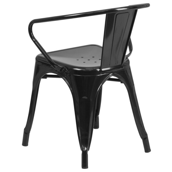 Shop for Black Metal Chair With Armsw/ Stack Quantity: 8 near  Daytona Beach at Capital Office Furniture