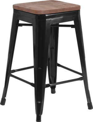 Buy Stackable Industrial Style Modern Stool 24" Black Backless Metal Stool in  Orlando at Capital Office Furniture