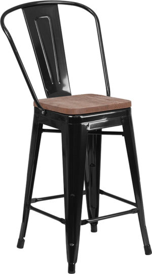 Buy Bistro Style Counter Stool 24" Black Metal Counter Stool in  Orlando at Capital Office Furniture