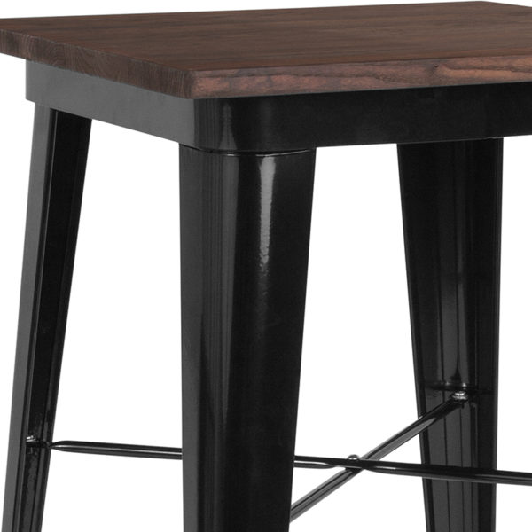 Shop for 23.5SQ Black Metal Bar Tablew/ Base Size: 26"W in  Orlando at Capital Office Furniture
