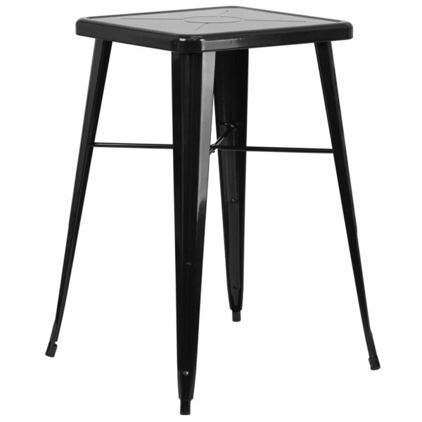 Buy Metal Cafe Bar Table 23.75SQ Black Metal Bar Table near  Windermere at Capital Office Furniture