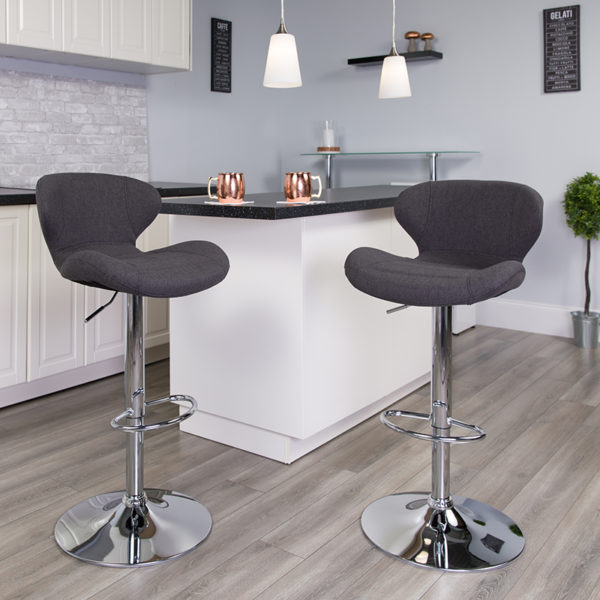 Buy Contemporary Style Stool Charcoal Fabric Barstool near  Windermere at Capital Office Furniture