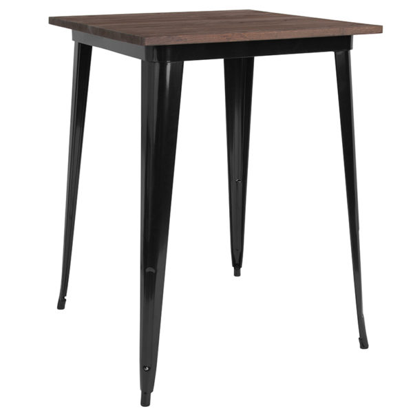 Buy Metal Cafe Bar Table 31.5SQ Black Metal Bar Table near  Windermere at Capital Office Furniture