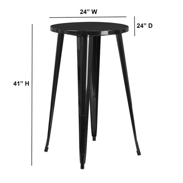Shop for 24RD Black Metal Bar Tablew/ Base Size: 21.25"W near  Sanford at Capital Office Furniture