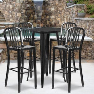 Buy Bar Height Table and Stool Set 24RD Black Metal Bar Set in  Orlando at Capital Office Furniture