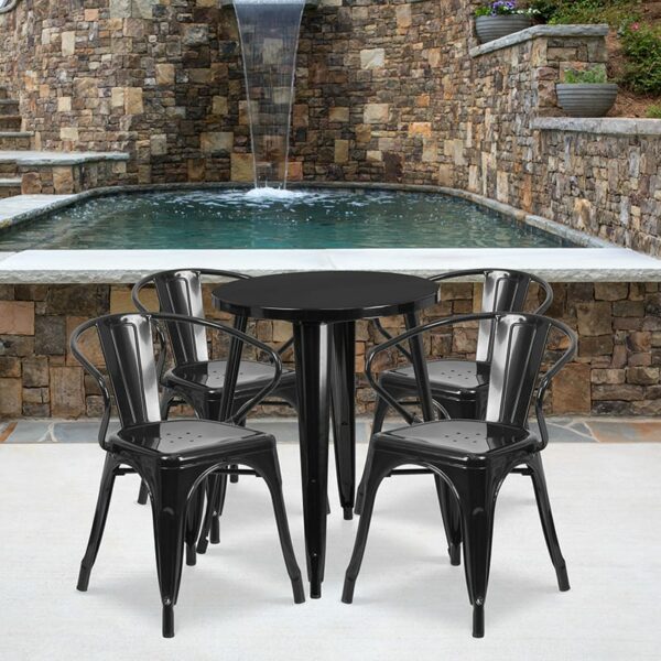 Buy Table and Chair Set 24RD Black Metal Table Set near  Sanford at Capital Office Furniture