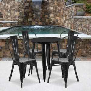 Buy Table and Chair Set 24RD Black Metal Table Set in  Orlando at Capital Office Furniture
