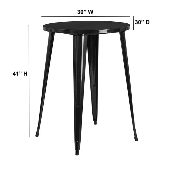 Shop for 30RD Black Metal Bar Tablew/ Base Size: 26"W near  Kissimmee at Capital Office Furniture