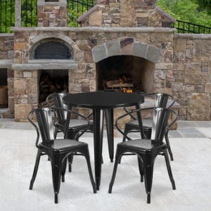 Buy Table and Chair Set 30RD Black Metal Set near  Altamonte Springs at Capital Office Furniture