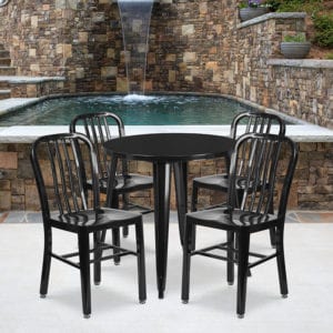 Buy Table and Chair Set 30RD Black Metal Set near  Bay Lake at Capital Office Furniture