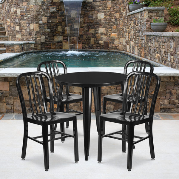 Buy Table and Chair Set 30RD Black Metal Set near  Winter Springs at Capital Office Furniture