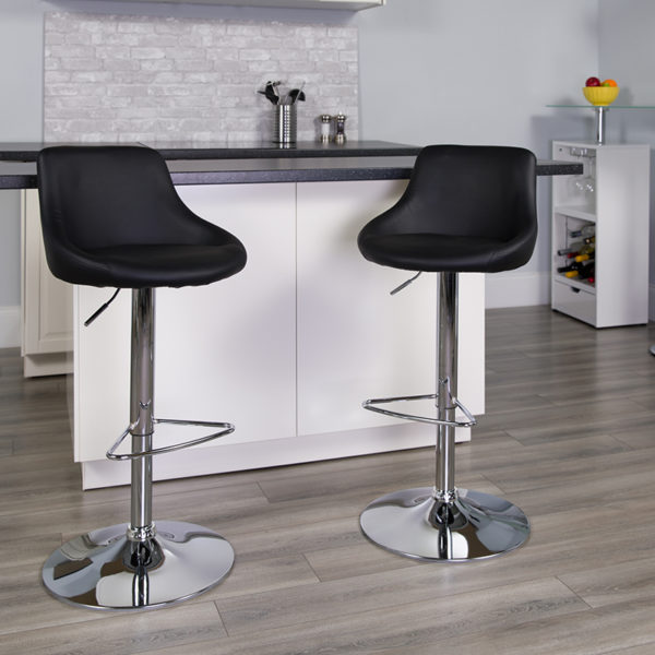 Buy Contemporary Style Stool Black Vinyl Barstool near  Clermont at Capital Office Furniture