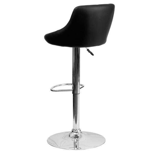 Nice Contemporary Vinyl Bucket Seat Adjustable Height Barstool w/ Diamond Pattern Back & Chrome Base Bucket Seat kitchen and dining room furniture near  Casselberry at Capital Office Furniture