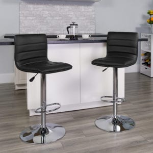Buy Mid-Back Contemporary Adjustable Stool Black Vinyl Barstool in  Orlando at Capital Office Furniture