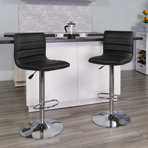 Buy Mid-Back Contemporary Adjustable Stool Black Vinyl Barstool near  Daytona Beach at Capital Office Furniture