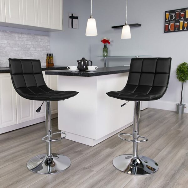 Buy Contemporary Style Stool Black Quilted Vinyl Barstool near  Windermere at Capital Office Furniture