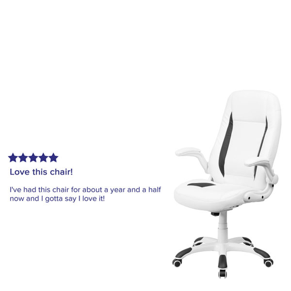 Nice High Back LeatherSoft Executive Swivel Ergonomic Office Chair w/ Flip-Up Arms Built-In Lumbar Support office chairs near  Clermont at Capital Office Furniture