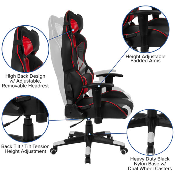 Shop for Multi Black Reclining Chairw/ High Back Design with Adjustable Headrest and Outer Lumbar Pillow near  Kissimmee at Capital Office Furniture
