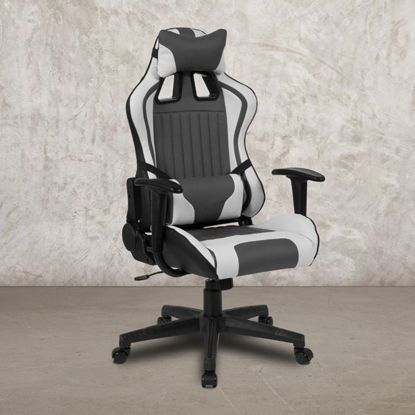 Buy Contemporary Swivel Video Game Chair Gray and White Reclining Chair near  Daytona Beach at Capital Office Furniture