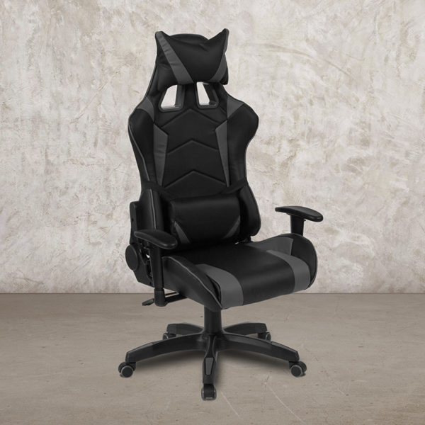 Buy Contemporary Swivel Video Game Chair Black and Gray Reclining Chair near  Bay Lake at Capital Office Furniture