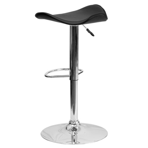 Nice Contemporary Vinyl Adjustable Height Barstool w/ Wavy Seat & Chrome Base CA117 Fire Retardant Foam kitchen and dining room furniture near  Sanford at Capital Office Furniture