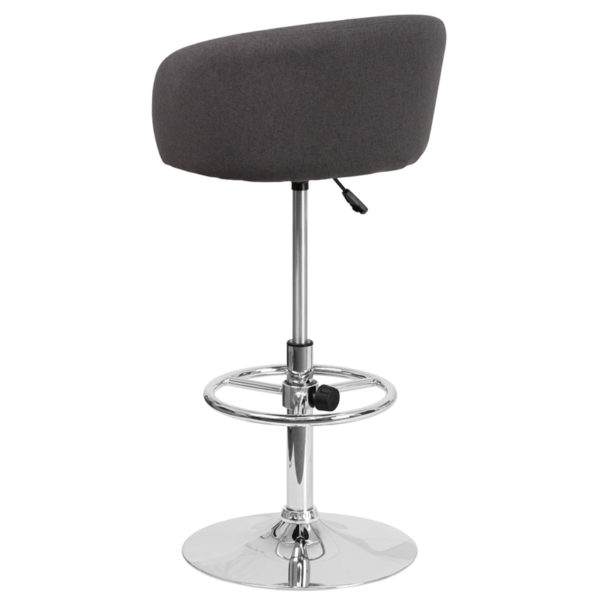 Nice Contemporary Fabric Adjustable Height Barstool w/ Barrel Back & Chrome Base CA117 Fire Retardant Foam kitchen and dining room furniture near  Oviedo at Capital Office Furniture