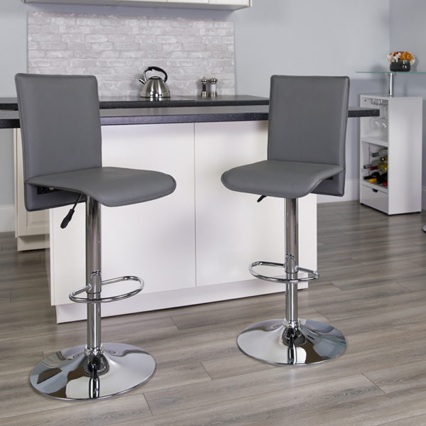 Buy Contemporary Style Stool Gray Vinyl Barstool near  Saint Cloud at Capital Office Furniture