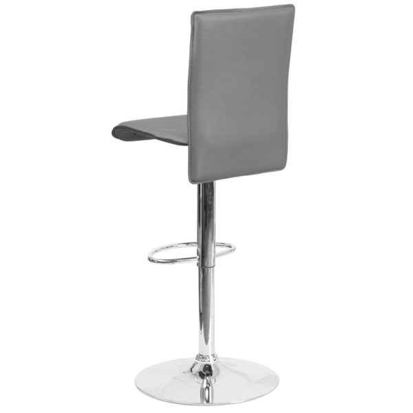 Nice Contemporary Vinyl Adjustable Height Barstool w/ Extended Back & Chrome Base CA117 Fire Retardant Foam kitchen and dining room furniture near  Winter Springs at Capital Office Furniture