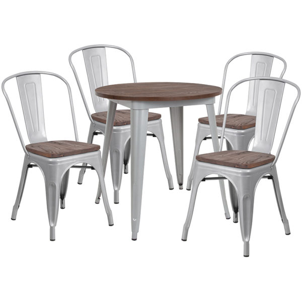 Buy Table and Chair Set 26RD Silver Metal Table Set in  Orlando at Capital Office Furniture