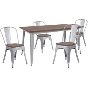 Buy Table and Chair Set 30x60 Silver Metal Table Set in  Orlando at Capital Office Furniture