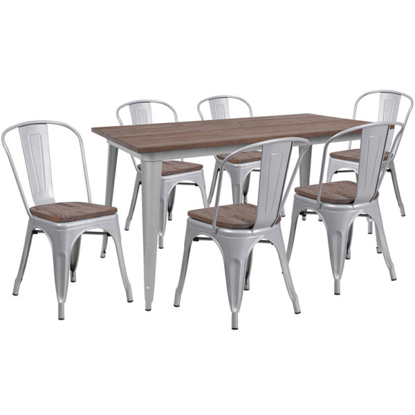 Buy Table and Chair Set 30x60 Silver Metal Table Set near  Kissimmee at Capital Office Furniture