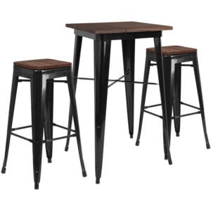 Buy Bar Height Table and Stool Set 23.5SQ Black Metal Bar Set in  Orlando at Capital Office Furniture