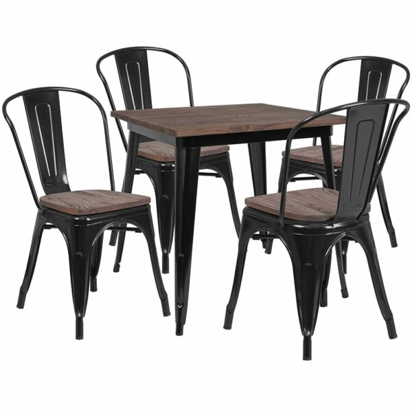 Buy Table and Chair Set 31.5SQ Black Metal Table Set near  Daytona Beach at Capital Office Furniture