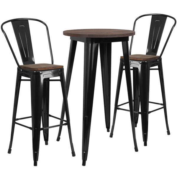 Buy Bar Height Table and Stool Set 24RD Black Metal Bar Set near  Lake Buena Vista at Capital Office Furniture