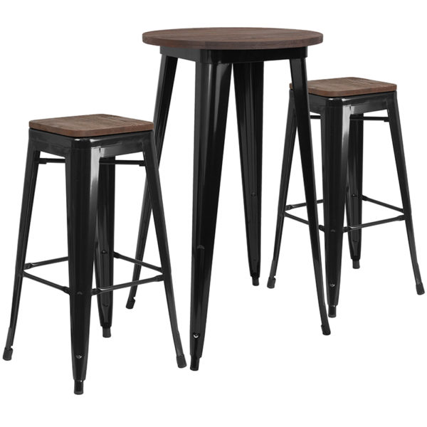 Buy Bar Height Table and Stool Set 24RD Black Metal Bar Set in  Orlando at Capital Office Furniture