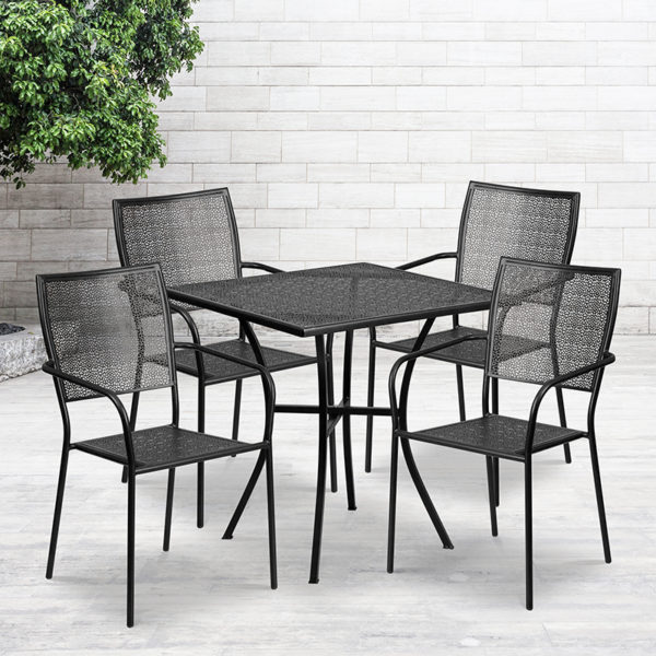 Buy Table and Chair Set 28SQ Black Patio Table Set in  Orlando at Capital Office Furniture