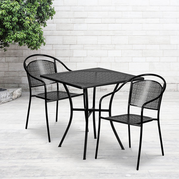 Buy Table and Chair Set 28SQ Black Patio Table Set near  Bay Lake at Capital Office Furniture